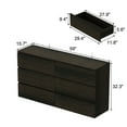 thumbnail image 3 of MONSLIPA 6 Drawer Dresser for Bedroom, Storage Organizer Chest of Drawers for Living Room Hallway Entryway, Brown, 3 of 7
