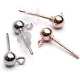 thumbnail image 4 of Jdesun Ball Post Earrings with Loop, 40pcs 4mm Hypoallergenic Stainless Steel & Silicone Earring Studs & Backs, 4 Colors, 4 of 7