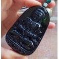 thumbnail image 4 of Certified Black Green Burma 100% Natural A Jade jadeite pendant Guanyin Kwan yin Lotus Flower Necklace 590196 TN, 4 of 10