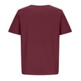 thumbnail image 5 of Mujeres manga corta casual cuello redondo impreso botón suelto túnica camisa blusa tops Pompotops  hkajfhjk466970, 5 of 5
