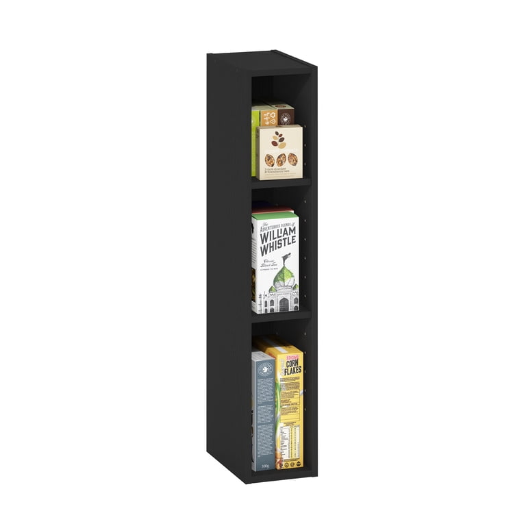 Furinno Fulda 3-Tier Narrow Bookshelf, Dark Wood photo 2