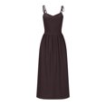 thumbnail image 3 of Wedding Guest Dresses for Women, Women Solid Color Elegant And Sexy Strapless-neck Strap Dress(Coffee,L), 3 of 5