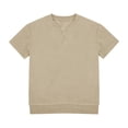 thumbnail image 3 of Boys V Neck Waffle Knited T Shirts Short Sleeve Summer Tees Kids Teen Loose Fit Soft Basic Youth Tops 4-14Y, 3 of 8