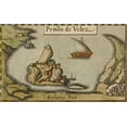 thumbnail image 2 of HONDIUS 32x21 Black Ornate Wood Framed with Double Matting Museum Art Print Titled - Penon de Velez de la Gomera, 2 of 4