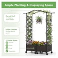 thumbnail image 5 of Raised Garden Bed with Trellis, Tall Self-Watering Planter Box on Lockable Wheels w/Roof, Weatherproof Rattan Garden Bed Outdoor for Climbing Vine Flower (41” x 16” x 58”), 5 of 5