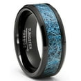 thumbnail image 1 of Mens Blue Silk Thread Tungsten Carbide Ring Black Wedding Band Comfort-Fit 8MM, 1 of 3
