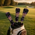 thumbnail image 5 of Yuyamidu Bow Golf Club Covers Waterproof Golf Head Covers Driver Covers Purple Butterfly Fariway Wood Headcover Hybrid Covers PU Leather Golf Headcover for Women, 5 of 7