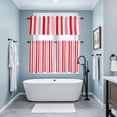thumbnail image 3 of Red Pink Stripe Kitchen Curtains Sets for Windows 36 Inch Length, Geometric White Vertical Striped Rod Pocket Window Treatments Tier Curtains and Valances Set for Bedroom/Bathroom, 3 of 8