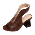 thumbnail image 2 of Caywon Women Heel Sandals Peep Toe Block Heel, Open Back Ladies Shoes Dressy, Comfortable Summer Evening Party, Sandalias Mujer, 2 of 9