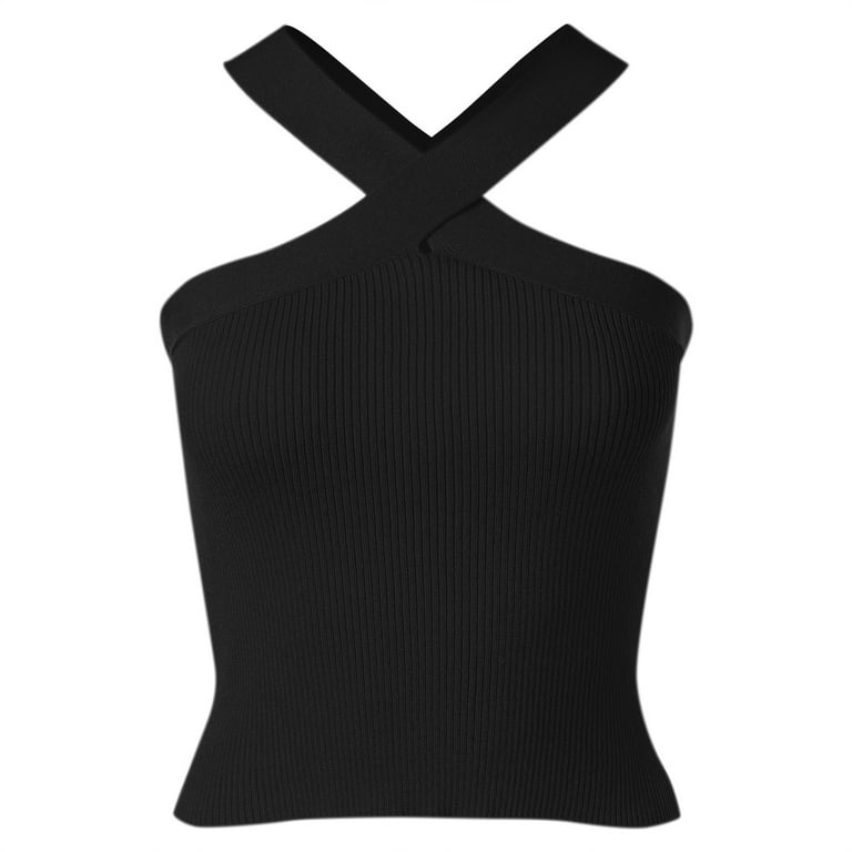 Baqcunre Women's Solid Color Cross-Halter Halter Little Camisole