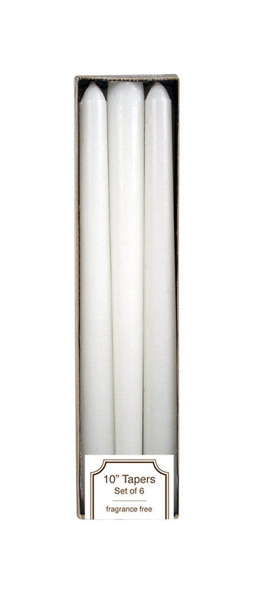 Langley Empire  Unscented Scent White  Taper  Candle  10 in Dia. H x 3/4 in 