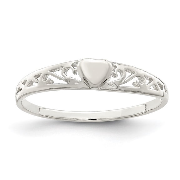 925 Sterling Silver Solid Polished Love Heart Ring Size 8 2mm Wide Statement Ring for Women