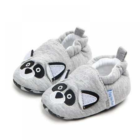 

Infant Baby Boys Girls Cotton Slipper Sneaker Toddler Cartoon Animal Rubber Non-Slip Sole First Walker Crib House Shoes
