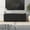 Black, variant on Halifax Rectangular Fluted TV Stand for TV's up to 75" in Black Grain