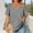 Dark Gray, variant on Plus Size Blouse for Women Square Neck T-Shirt Short Sleeve Loose Fit Casual Summer Tee Top