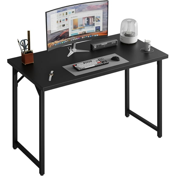 UTAH-32 inch Computer Desk, Small Home Office Desk Study Writing Kid Table for Small Spaces, Simple PC Gaming Desk, Adjustable Feet, Black