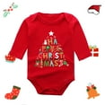 thumbnail image 3 of XDZJLR Baby Boy Girl Christmas Outfit Romper Xmas Letter Cute Cartoon Long Sleeve Xmas Clothes 3-6 Months, 3 of 3