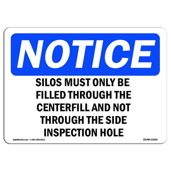 OSHA Notice Sign - Grain Bin Silo Safety | Aluminum Sign | Protect Your Business, Construction Site, Warehouse & Shop Area | Â Made in the USA