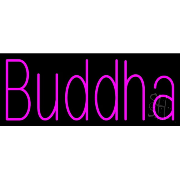 Pink Buddha LED Neon Sign 10" Tall x 24" Wide - inches Black Square Cut Acrylic Backing, with Dimmer - Premium built indoor Sign for Home décor, Event, Religious place, Store interior, Office.