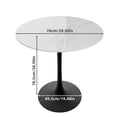 thumbnail image 4 of Wisfor 2-4 Person Pub Bar Table Home Leisure Table w/ Metal Stable Base & Sintered Stone for Living Room Dining Room , LxH: 29.92x30.90 inch, Glossy White Top Black Leg, 4 of 11