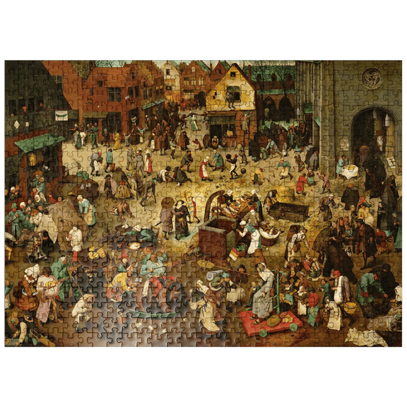 MyPuzzle - The Fight Between Carnival And Lent 1559 By Pieter Bruegel The Elder - Premium 500 Piece Jigsaw Puzzle for Adults