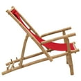 thumbnail image 2 of vidaXL Chaise Longue Bambou et Toile Rouge, 2 of 5