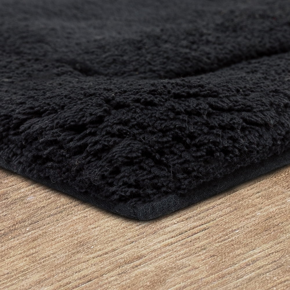 Mohawk Home Regency Plush Stain/Fade Resistant Non-Slip Machine Washable Bath Mat, Charcoal, 2' x 5'