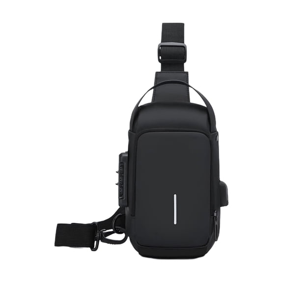 Anti Theft Crossbody Bag for Men Women with Combination Lock Men's Crossbody Chest Bag Adjustable Shoulder Bag for Travel Daily Carry and Commuting Black