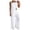 White, variant on Riforla Women's Summer 2 Piece Outfits Sling Irregular BasicTop Tank Straight Pants Set Trousers Sets White M