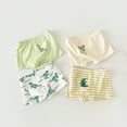 UFOUND 4PCS Cotton Little Boys Briefs Soft Dinosaur Truck Toddler