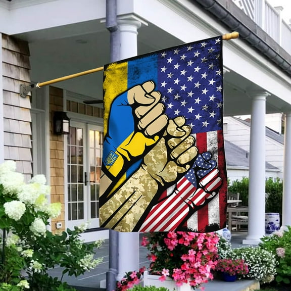 Flagwix Ukrainian American. I Stand With Ukraine. Ukrainian Flag NNT430F Ukraine Flags, Indoor Outdoor Decoration - House Flag (29.5" x 39.5")