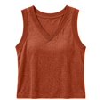 thumbnail image 4 of WHEANG Everyday Casual Plus Size T Shirt for Women Classic Solid Color V Neck Tank Tops Summer Sleeveless Basic Shirts True Tees Trendy Clothes Breathable Loose Fit Top(Color RedSize 2XL), 4 of 4