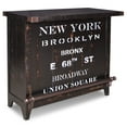 thumbnail image 3 of Sunset Trading Graphic 12-Bottle Wood Wine Bar with Storage in Distressed Black, 3 of 6
