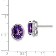 thumbnail image 2 of Sterling Silver Simulated Amethyst Earrings (10mm x 12mm), 2 of 2