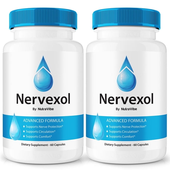(2 Pack) Nervexol – Natural Daily Support Blend for Nerves, Memory & Focus | Nervexol Easy-to-Take Capsules (120 Capsules)