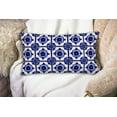 thumbnail image 4 of Cobalt Blue Home Decor Lumbar Pillow Cases 12x20 Inch Moroccan Tile Spanish Floral Outdoor Throw Pillowcase Bohemian Geometric Cushion Cover for Sofa Bed Couch, 4 of 6
