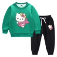 thumbnail image 3 of Hello Kitty lindo estampado niños Sudadera con capucha suéter traje más terciopelo grueso cálido niñas invierno de manga larga moda niños ropa, 3 of 5