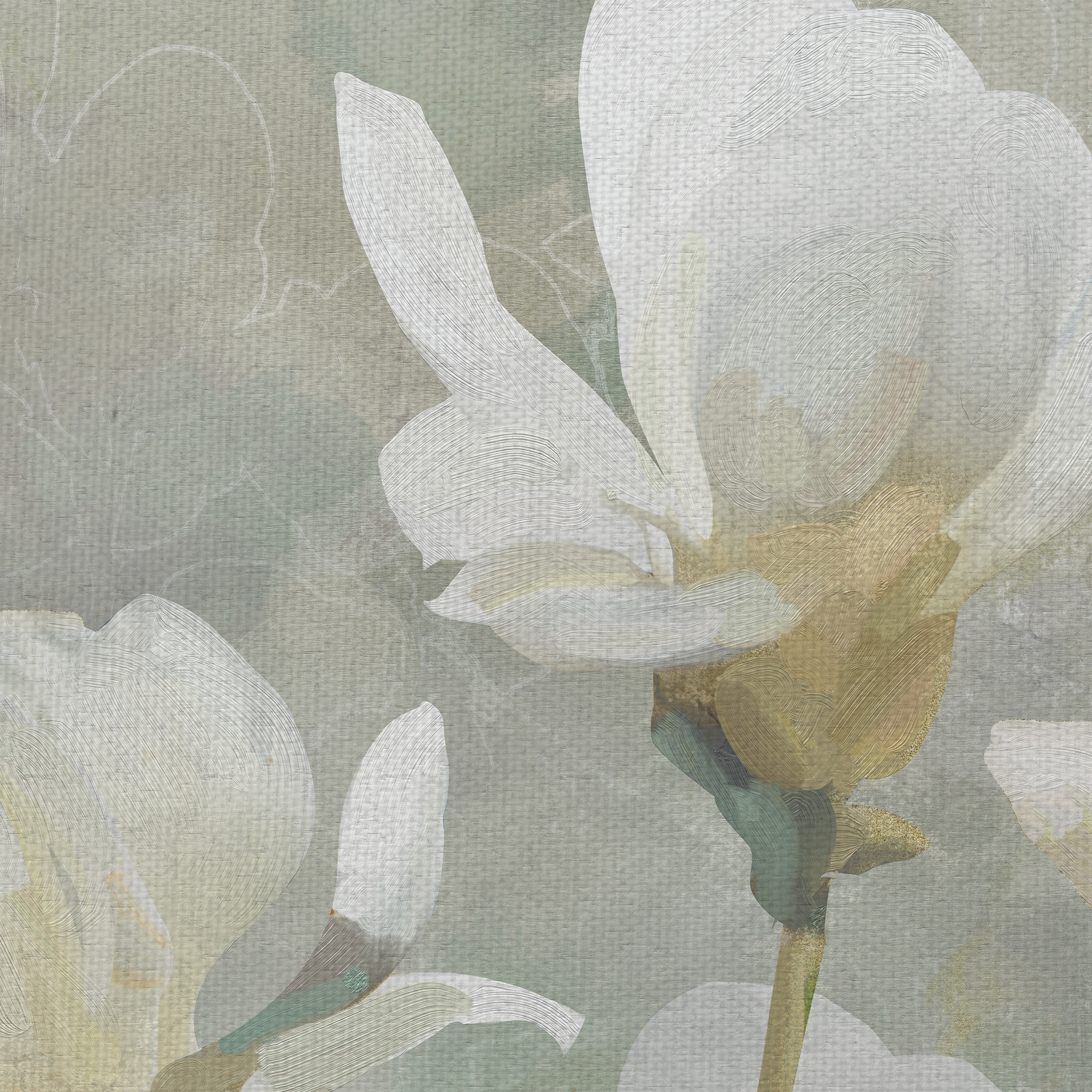 Masterpiece Art Gallery Treasury Gardenia By Studio Arts Canvas Art Print 17" x 34"