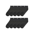 thumbnail image 1 of INSPIRE CHIC Calcetines de tobillo bajos de 10 pares para mujer, con pu?os elásticos y transpirables, color negro medio, 1 of 6