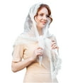 thumbnail image 2 of Muslim Headscarf Lace Triangular White Bridal, 2 of 4