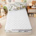 thumbnail image 4 of Erosebridal Boho Cartoon Dinosaur Zipper Twin Comforter Sets with Fitted Sheet and 2 Pillowcases for Boys Girls, Green Tropical Leaf Print Zipper Bedding Set, Reversible, 4 Pieces, 4 of 7