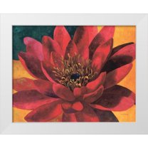 Torrontegui, Maria 32x26 White Modern Wood Framed Museum Art Print Titled - Red Water Lily