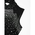 thumbnail image 6 of CHICTRY Girls Sleeveless Figure Skating Costume Ballet Dance Gymnastics Leotard Shiny Rhinestone Jumpsuit Black 12, 6 of 7