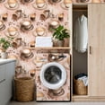 thumbnail image 4 of Coffee Shop Peel and Stick Wallpaper Coffee Cups Roasted Coffee Beans Candle Warm Beige Wall Mural 17.7in x 9.8ft Self Adhesive Removable Wall Paper Renter Friendly Wallpaper for Bakery Coffee Lover, 4 of 8
