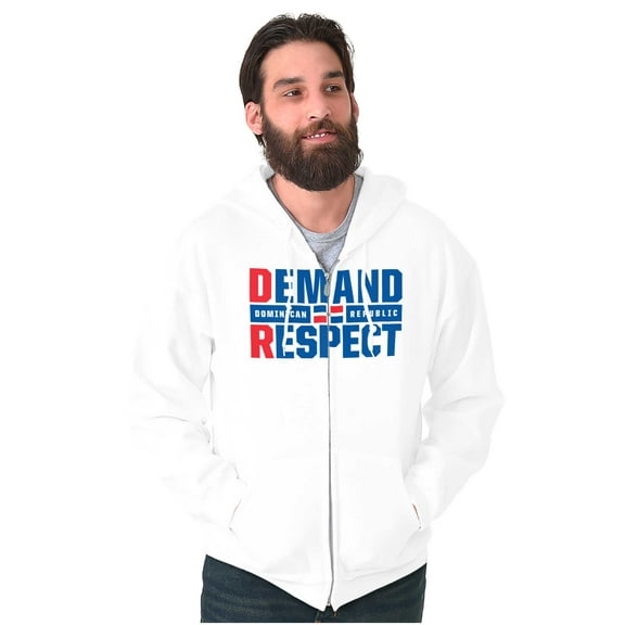 DR Dominican Republic Demand Respect Zip Up Hoodie Men's Women's Brisco Brands S