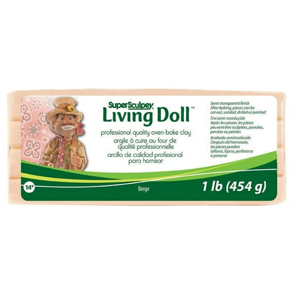 Super Sculpey Living Doll Clay, Beige