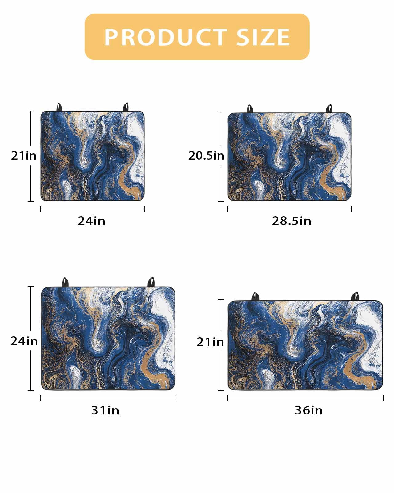 nqOlkjepod Large Induction Cooktop Protector Mat 24"x21", Blue Marble Stove Top Covers for Electric Stove, Modern Minimalist Abstract Fluid Art Stove Burner Cover Mats, Glass Top Stove Cover
