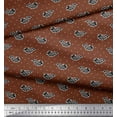 thumbnail image 3 of Soimoi Satin Silk Fabric Fish Block Printed Craft Fabric by The Yard 42 Inch Wide, 3 of 3