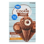 Great Value Cookie Dipped with Chocolate Ice Cream Cones, Variety Pack, 4.6 fl oz, 8 Pack