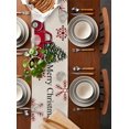 thumbnail image 2 of Red Truck Christmas Burlap-Cotton Table Runner 70 Inches Long,Xmas Tree Winter Snowflake Farmhouse Table Runners,Outdoor Dining Tablecloths Decor for Baby Shower/Party/Wedding 13x70, 2 of 9
